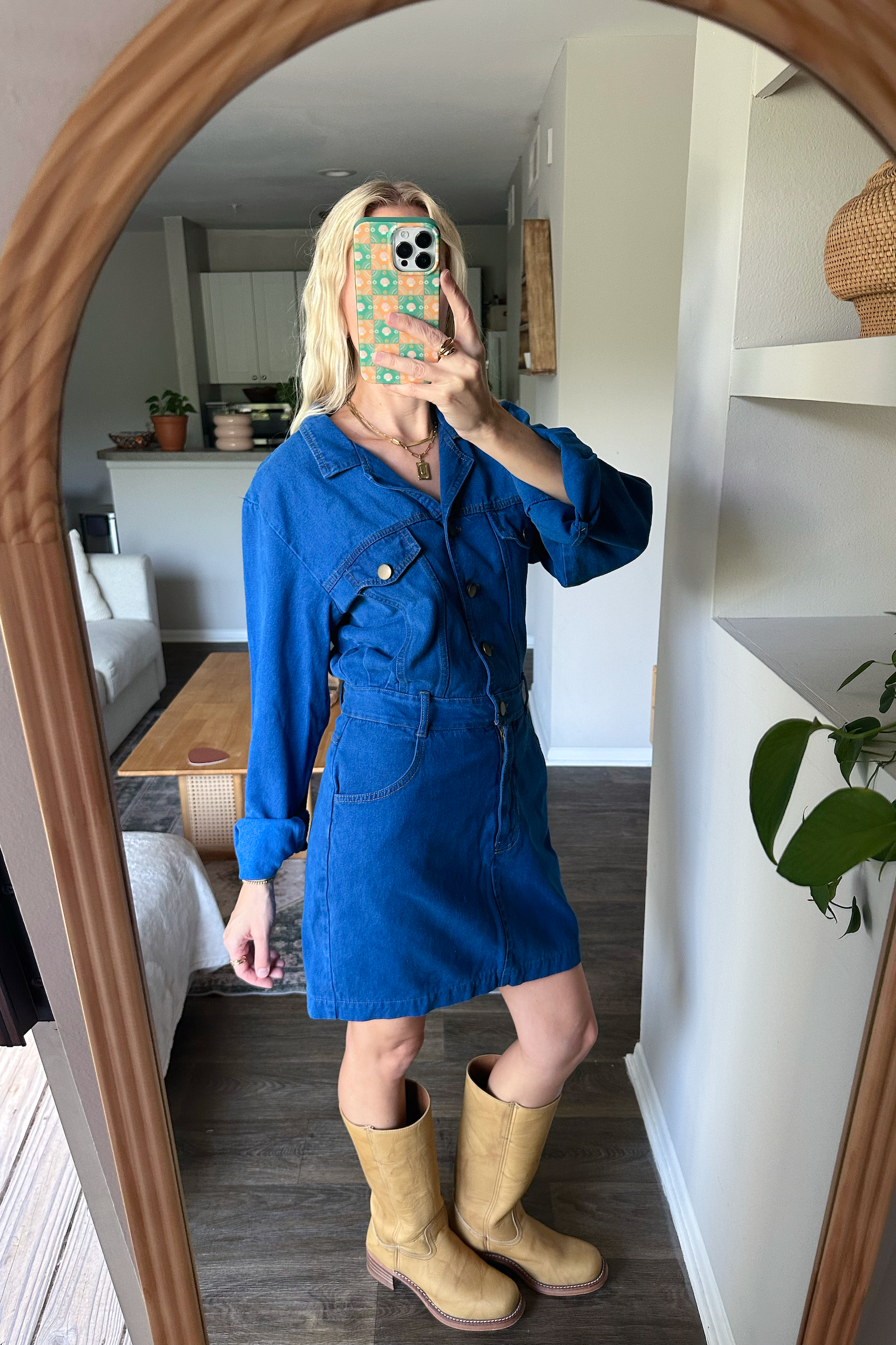 Vintage (S/M) 80s/90s Denim Mini Dress