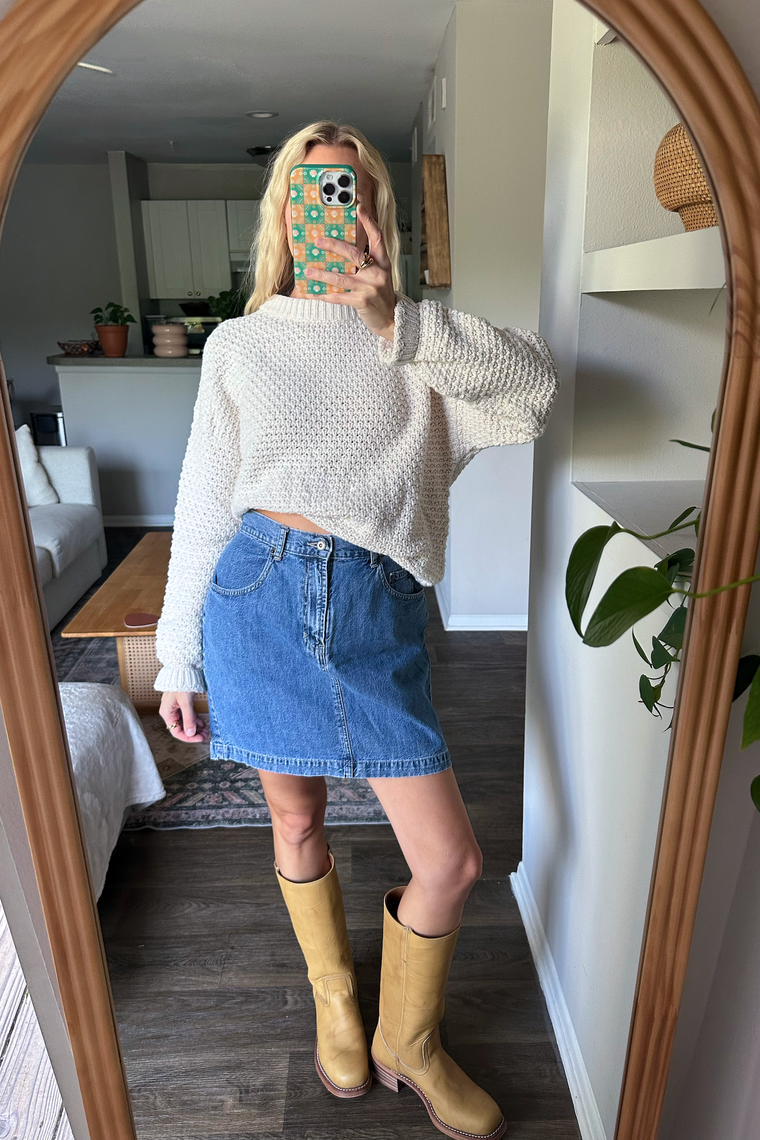 Vintage (M) 90s GAP Denim Mini Skirt