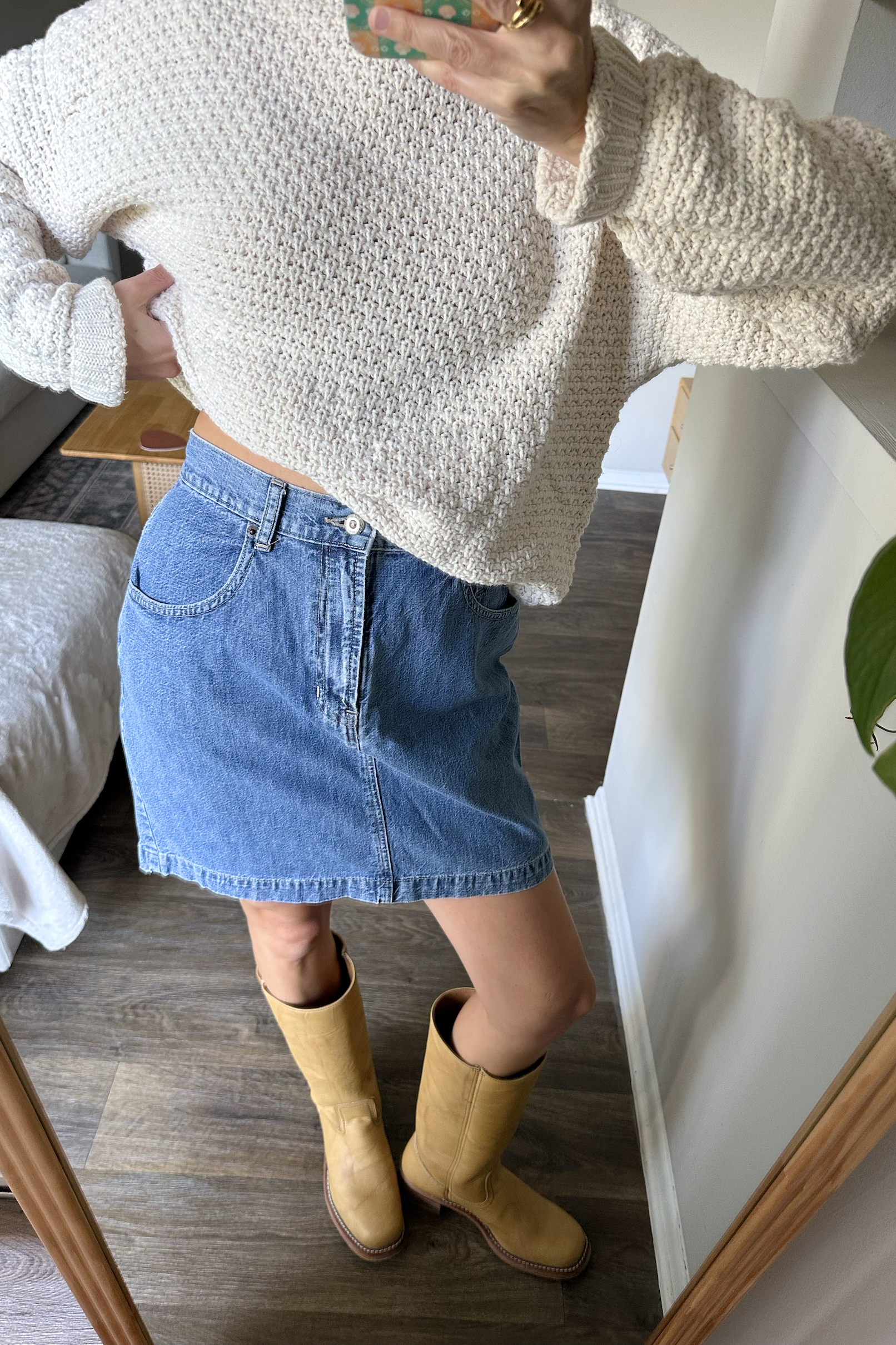 Vintage (M) 90s GAP Denim Mini Skirt