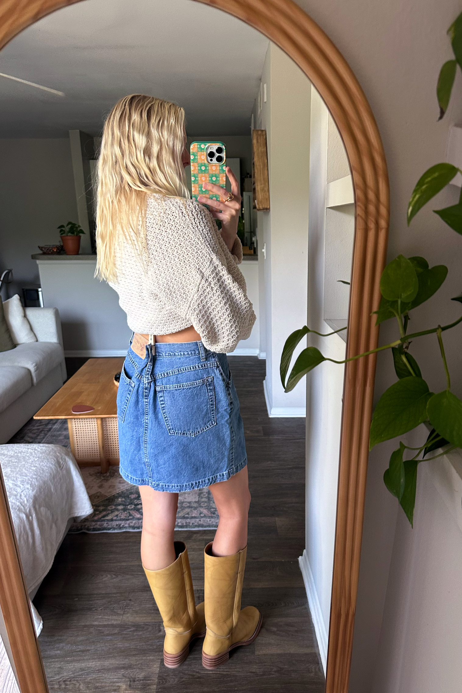 Vintage (M) 90s GAP Denim Mini Skirt