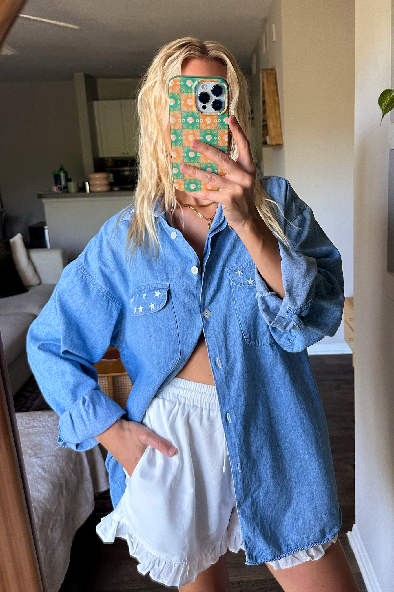 Vintage Long Sleeve Denim Shirt