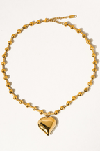 18k Gold Non Tarnish Heart Necklace