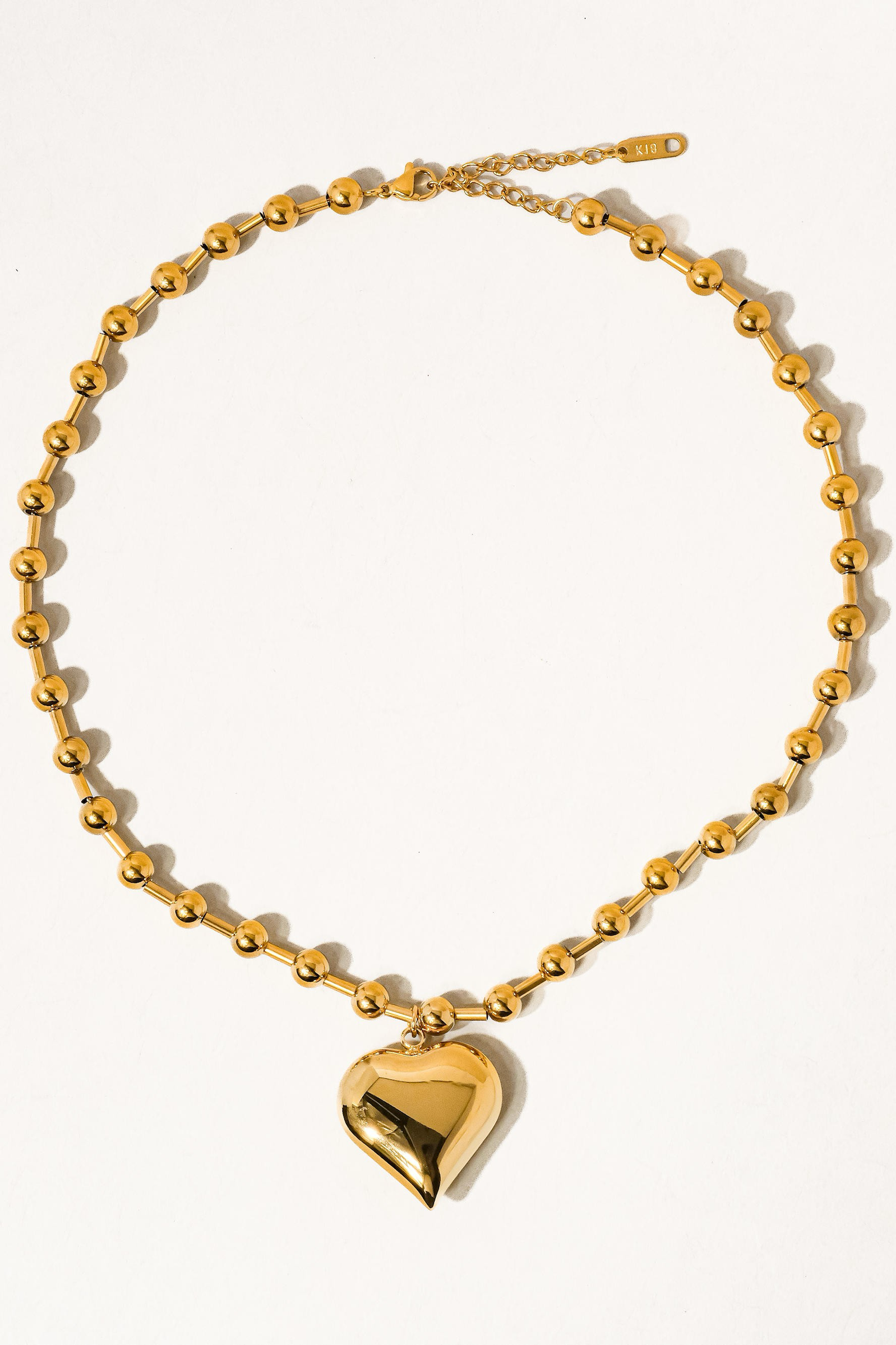 18k Gold Non Tarnish Heart Necklace