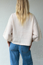 Beige Button Front Knit Cardigan
