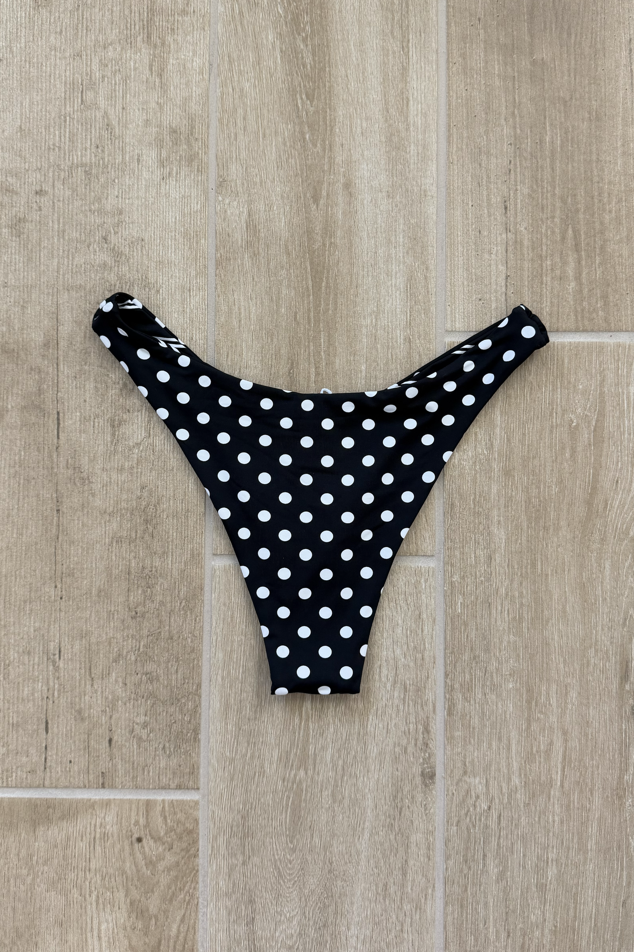 Black White Reversible Bikini Bottom Polka Dot Striped