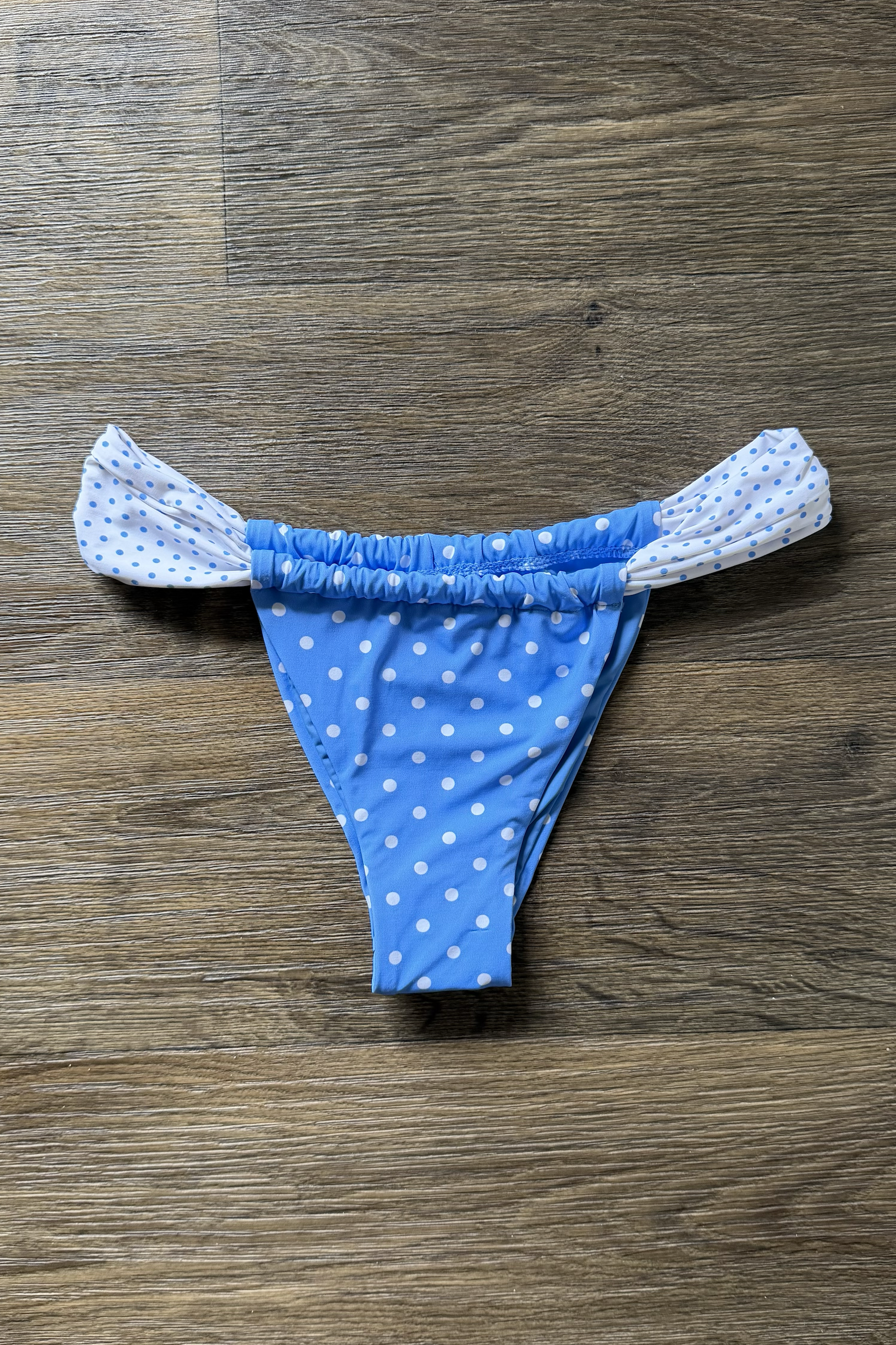 Blue White Polka Dot Bikini Bottom