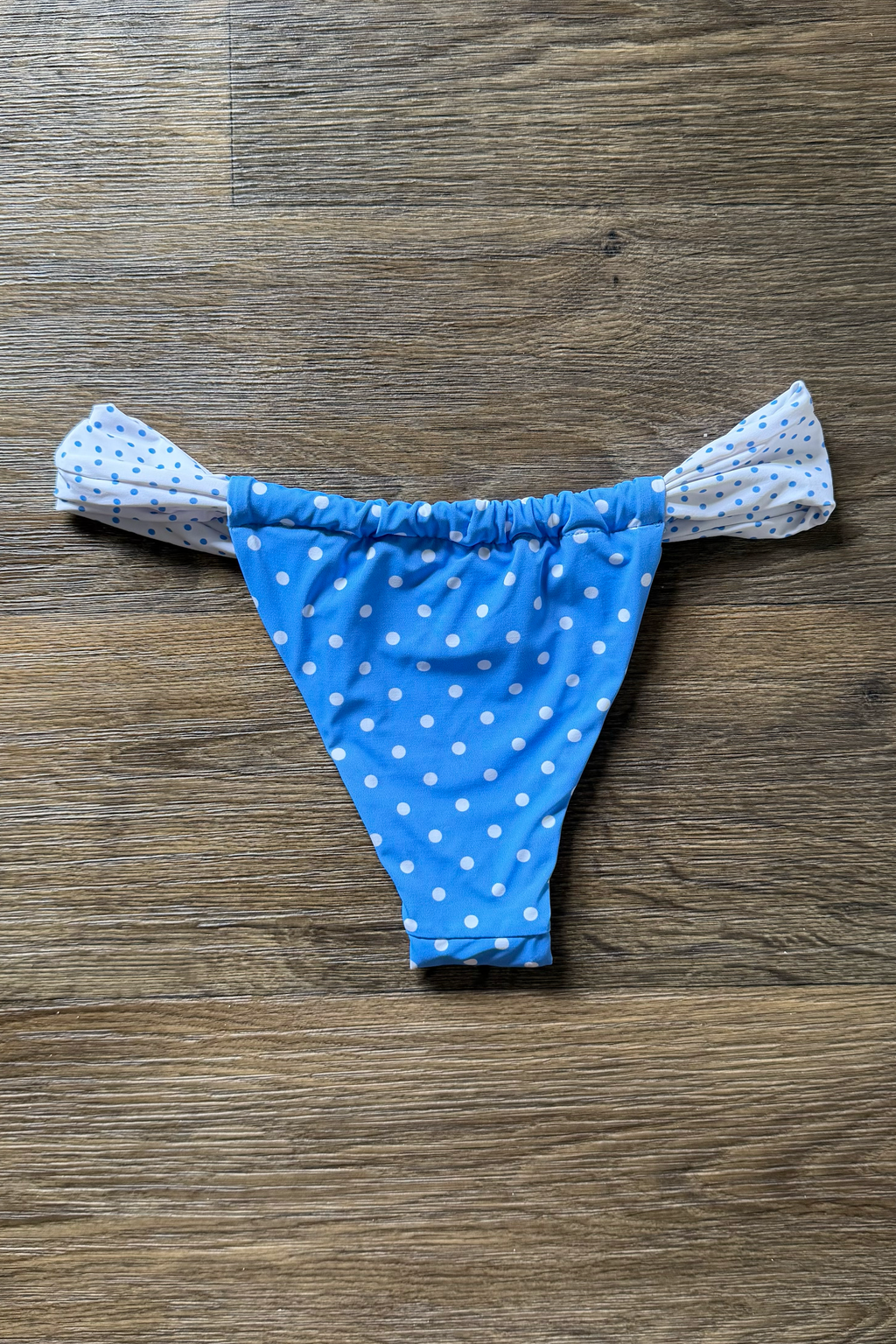 Blue White Polka Dot Bikini Bottom
