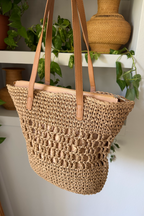 Braided Straw Tote Bag