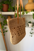 Braided Straw Tote Bag