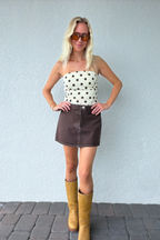 Brown Denim Skort