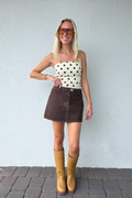 Brown Denim Skort