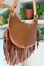 Brown Fringe Boho Shoulder Bag