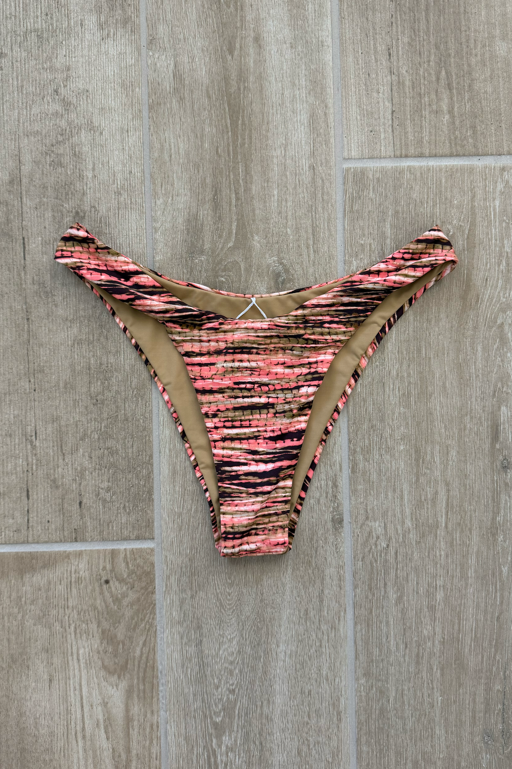 Brown Green Tie Dye Bikini Bottom