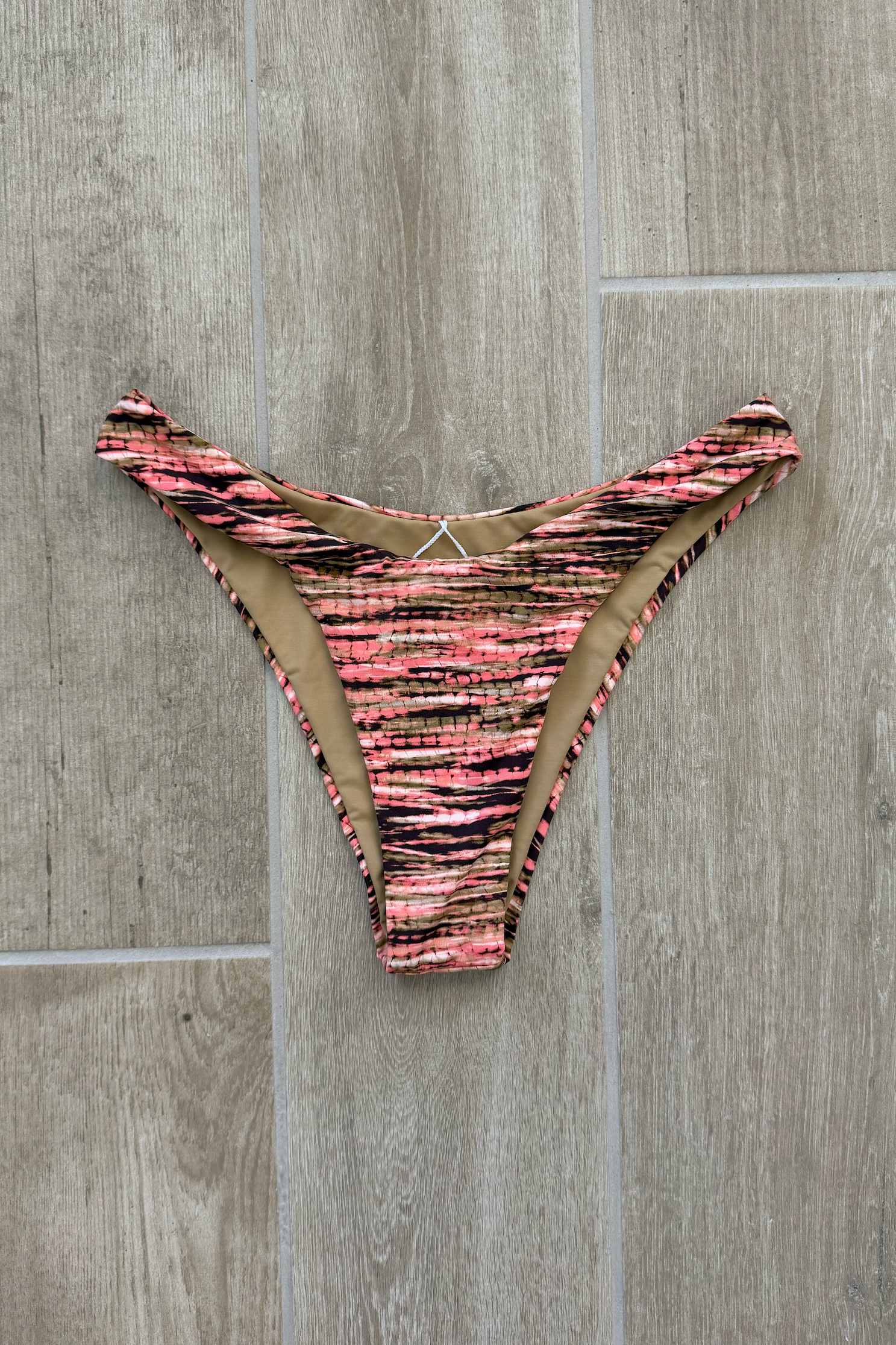 Brown Green Tie Dye Bikini Bottom