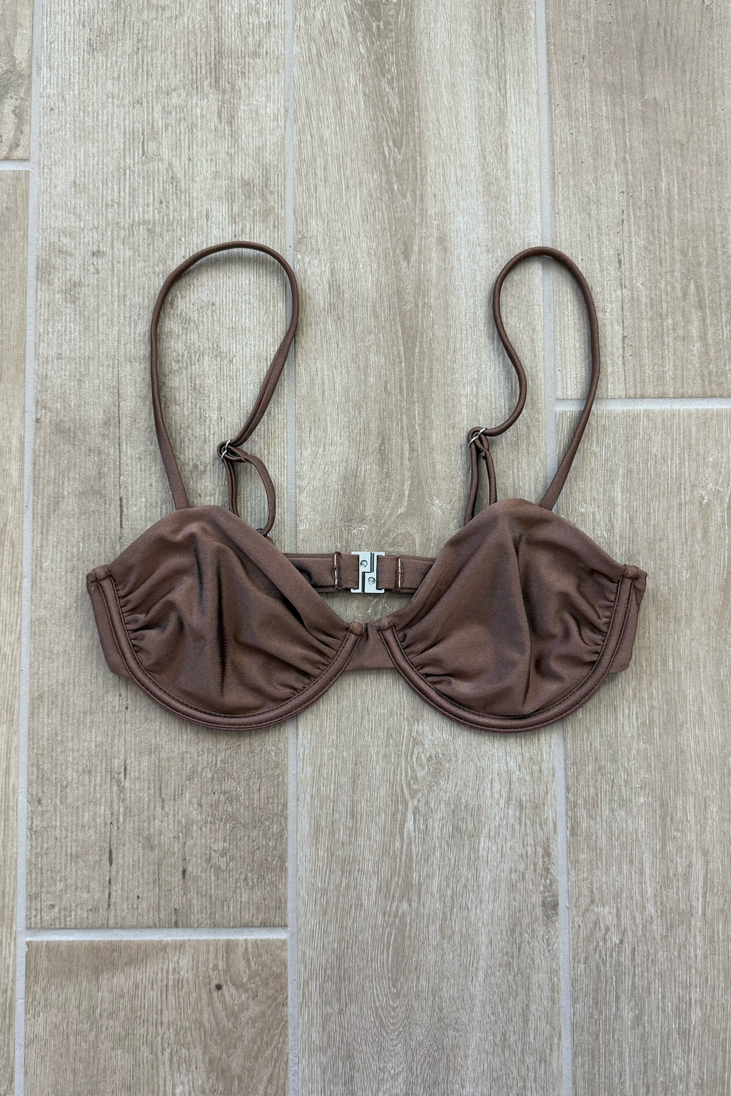 Brown Shimmer Bikini Top