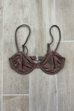 Brown Shimmer Bikini Top