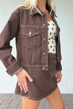 Brown Trucker Denim Jacket