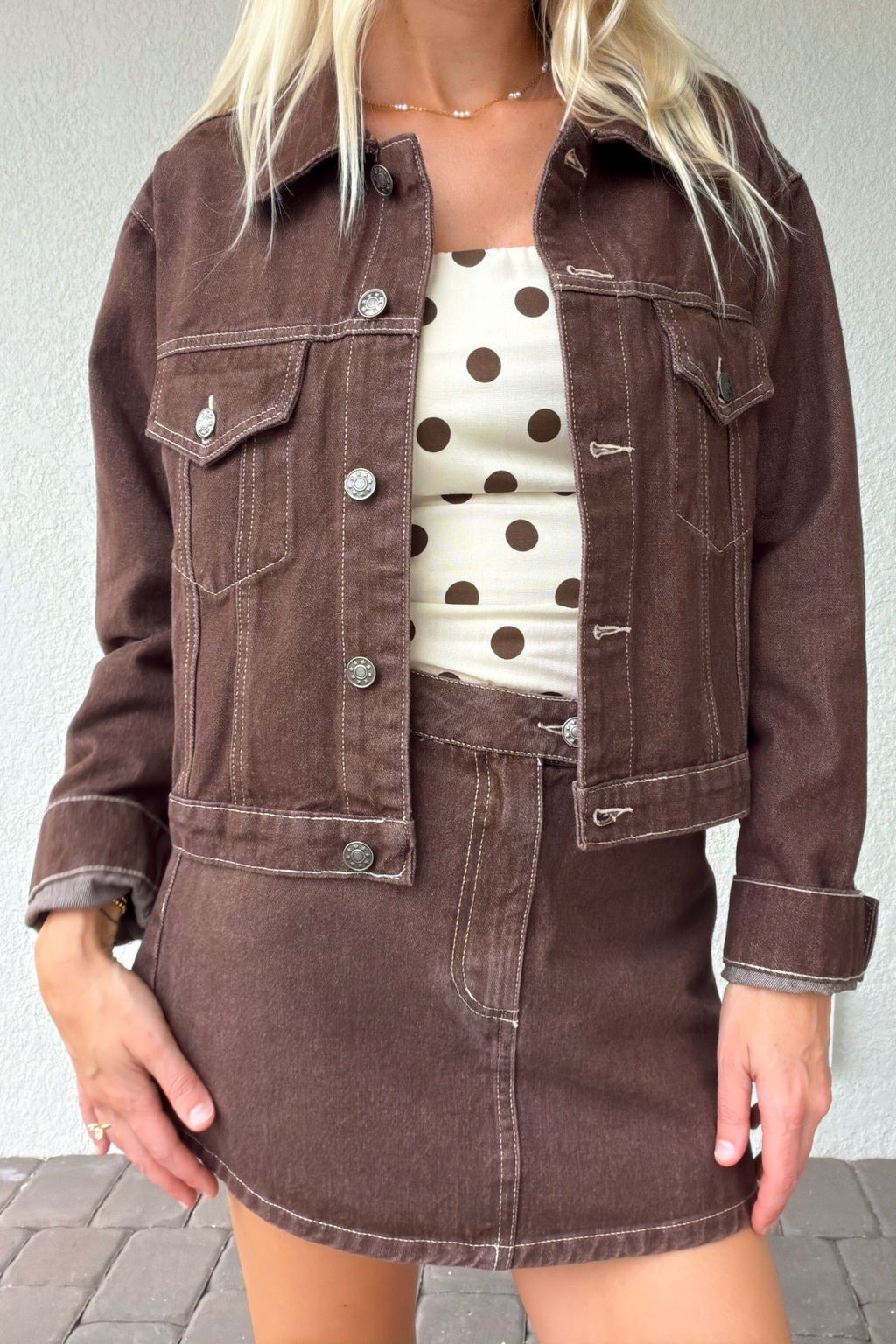 Brown Trucker Denim Jacket