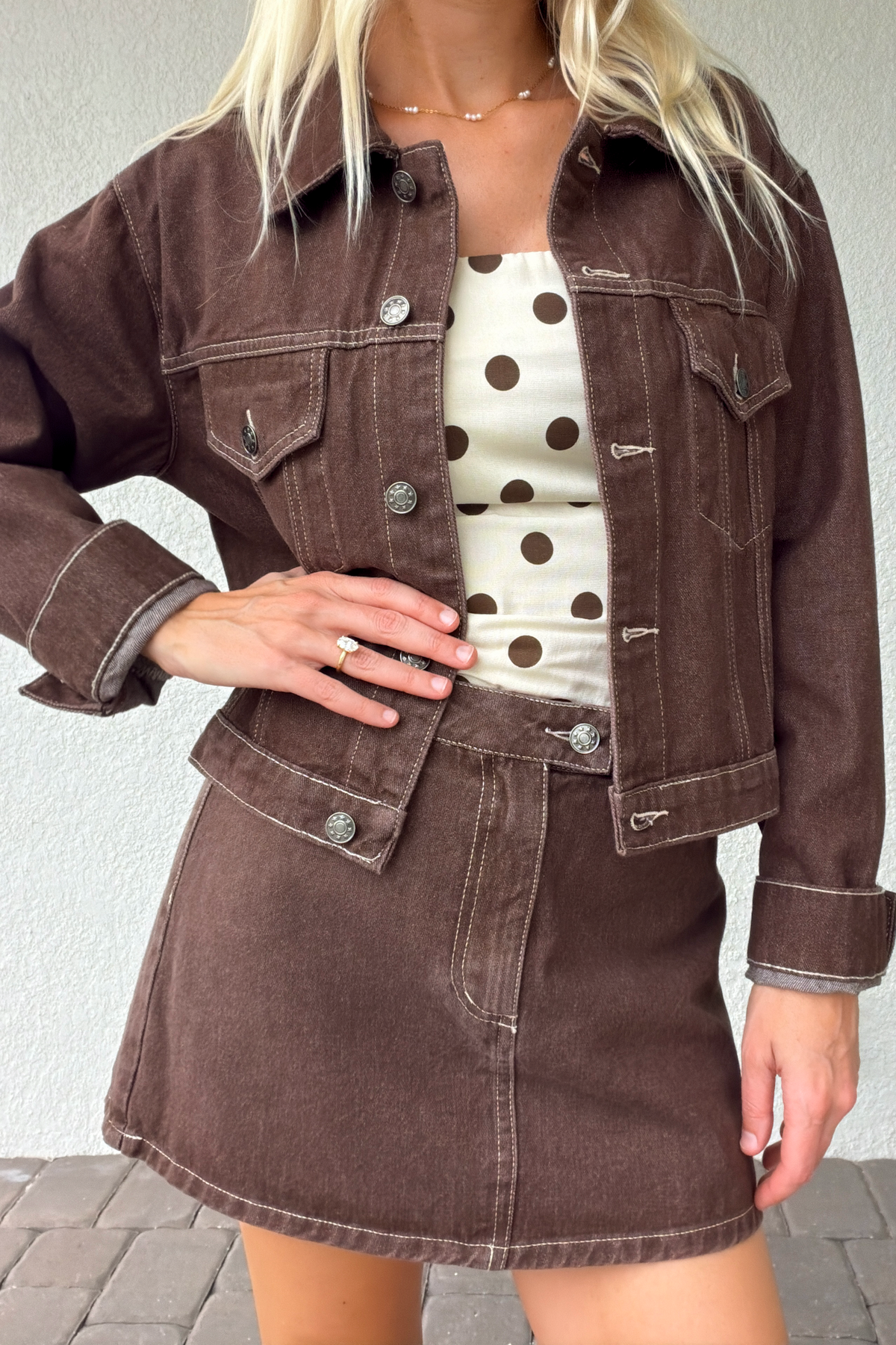 Brown Trucker Denim Jacket