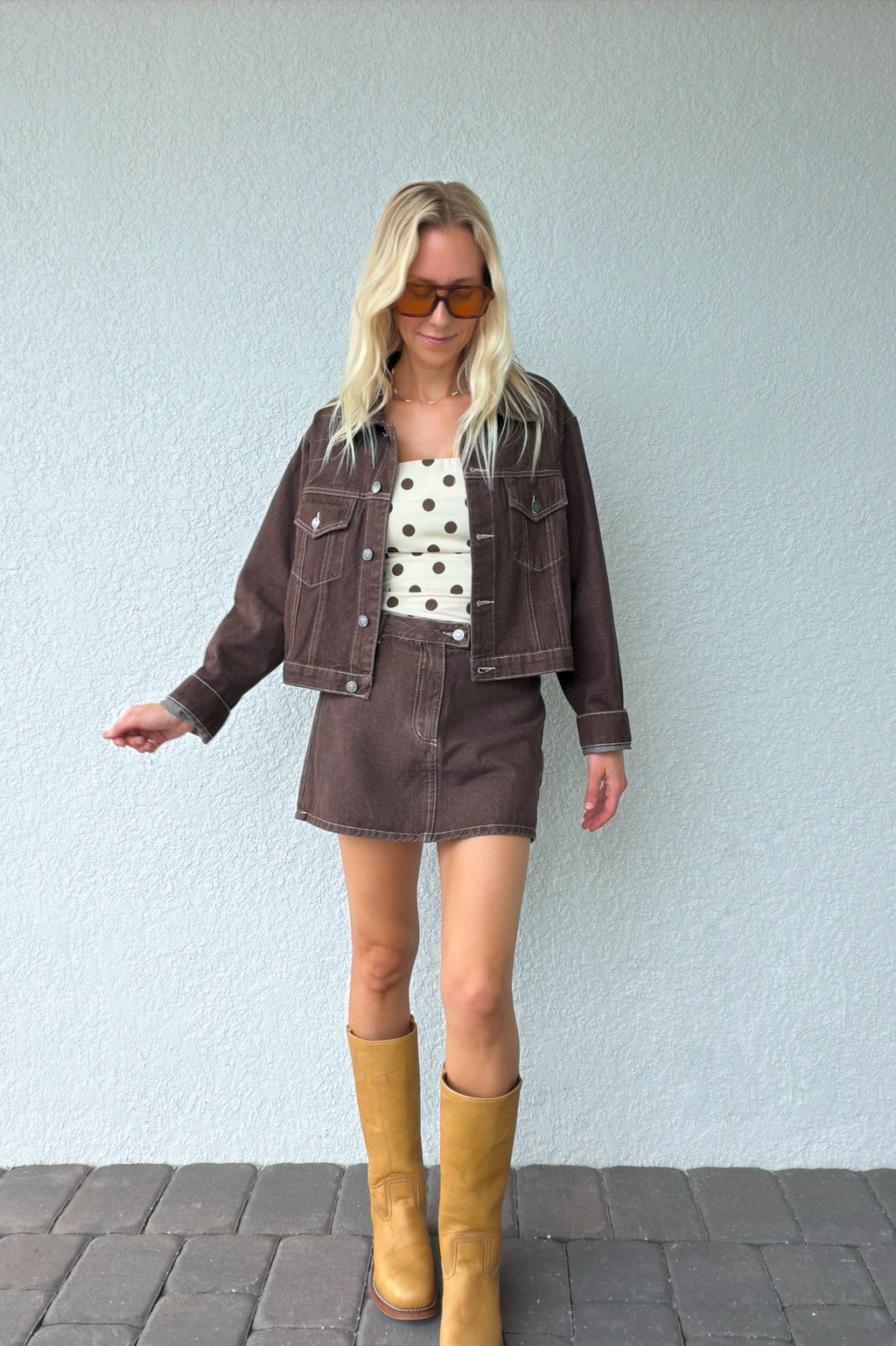 Brown Trucker Denim Jacket