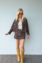 Brown Trucker Denim Jacket