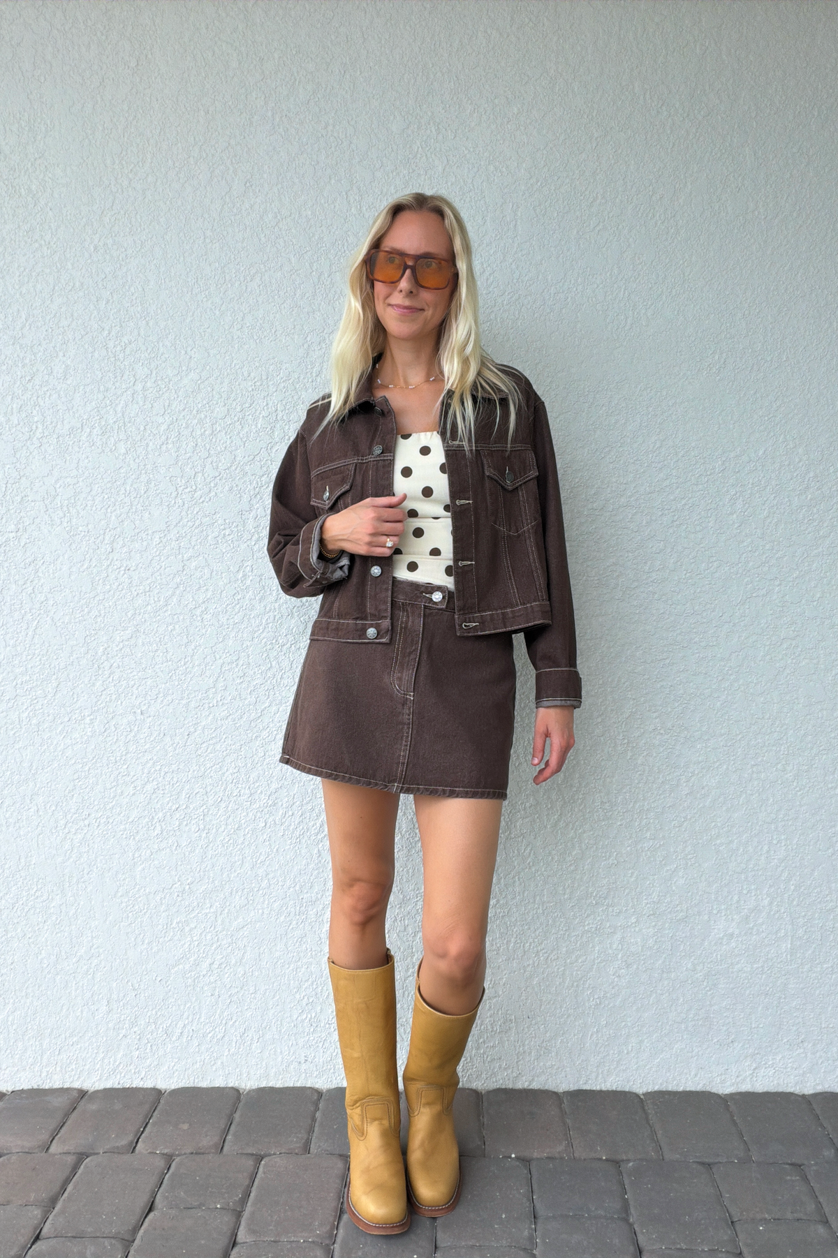 Brown Trucker Denim Jacket