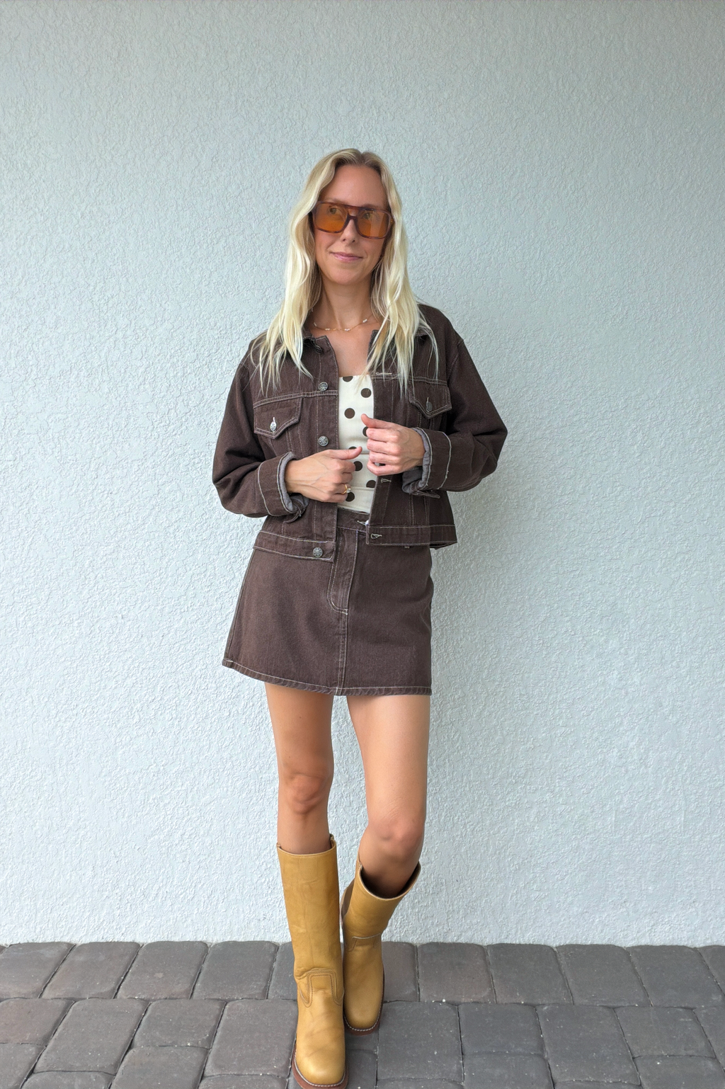 Brown Trucker Denim Jacket