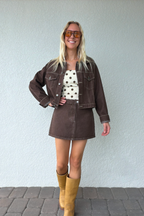 Brown Trucker Denim Jacket