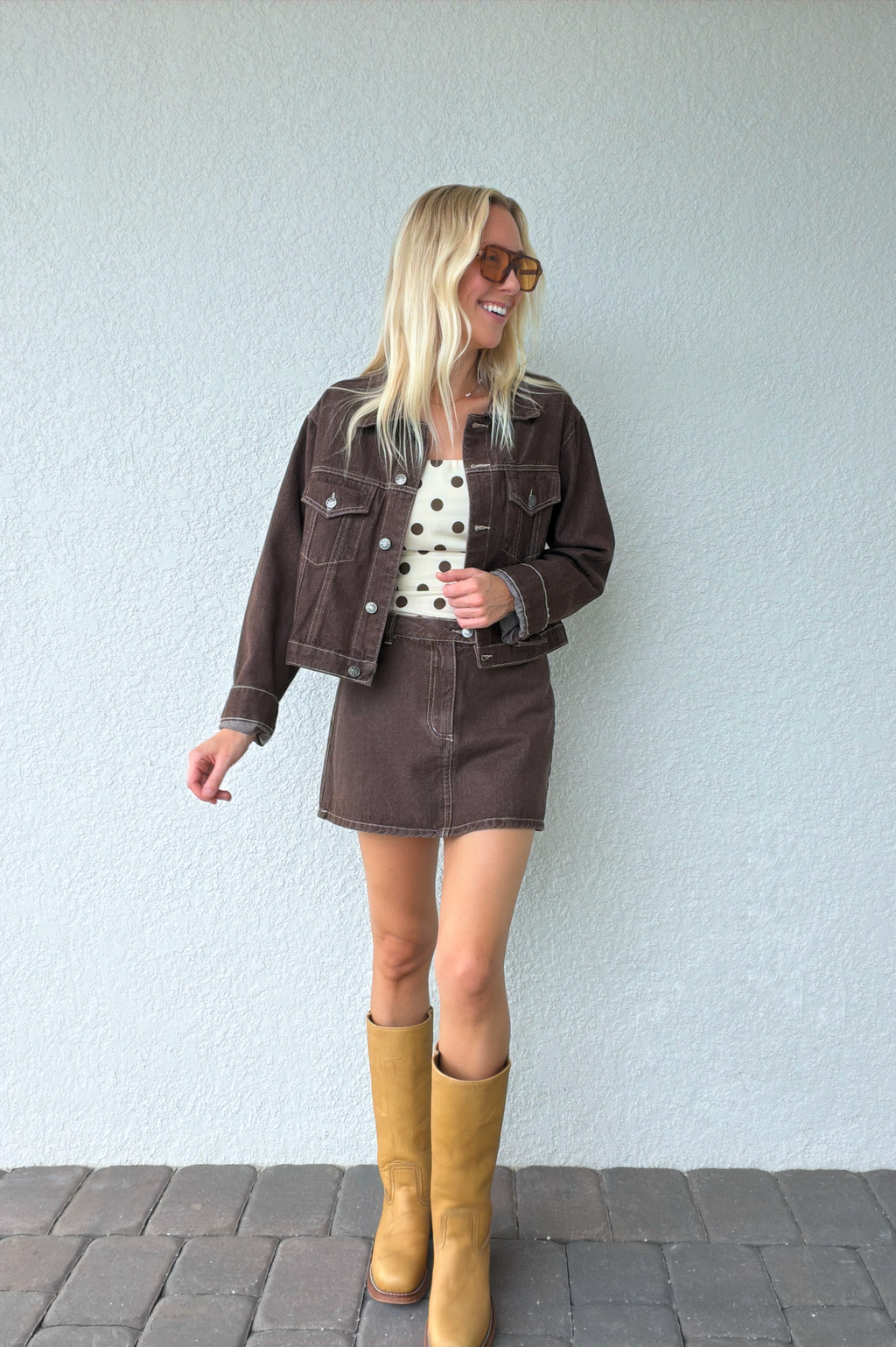 Brown Trucker Denim Jacket
