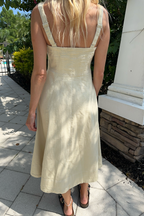 Button Front Sleeveless Midi Dress