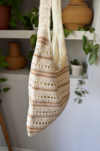 Crochet Stripe Tote Bag