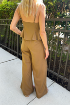 Desert Palm Linen Wide Leg Pants