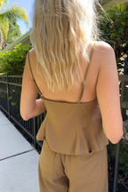 Desert Palm Sleeveless Flared Top