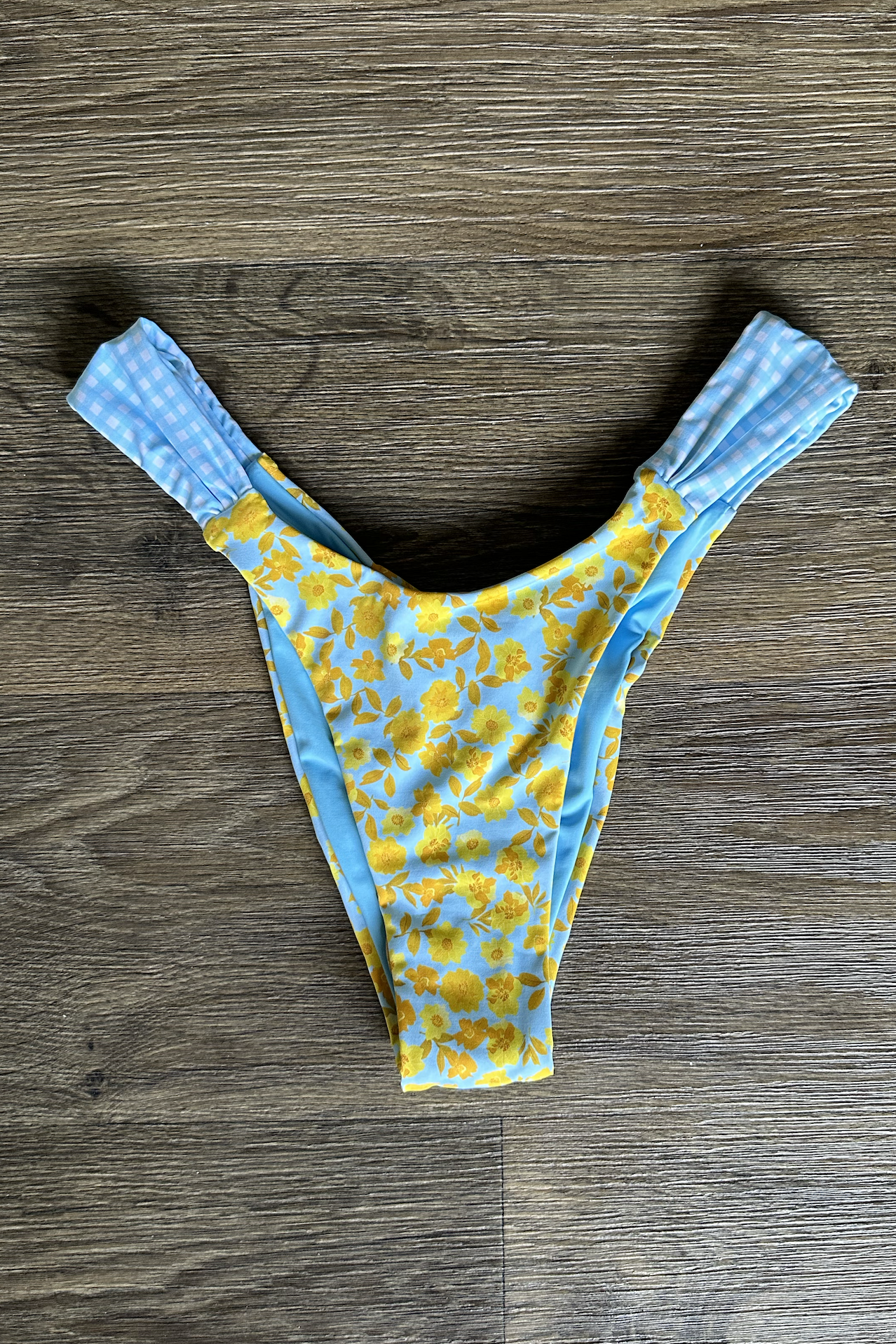 Floral Checker Bikini Bottom