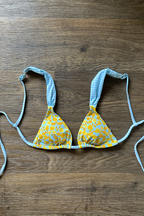 Floral Checker Bikini Top