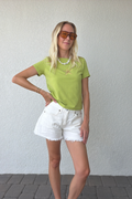 Green Starfish Embroidered Baby Tee