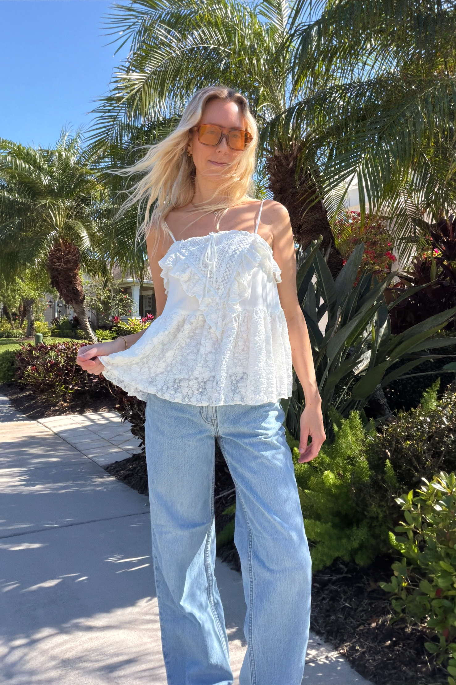 Lace Babydoll Cami Sleeveless Top