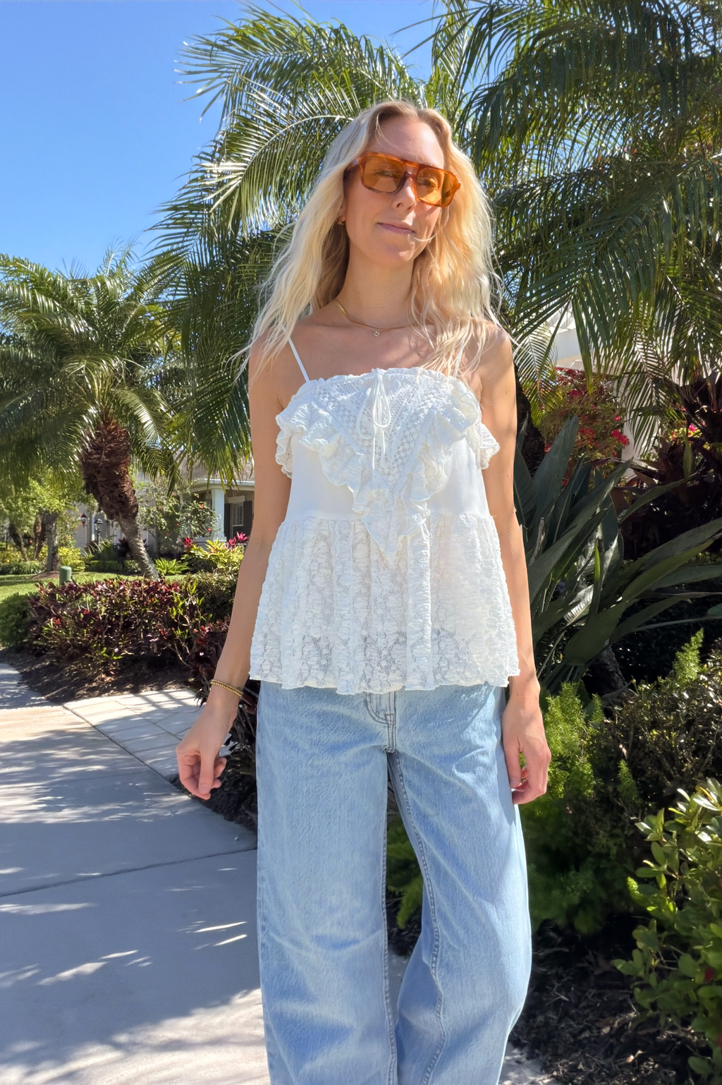 Lace Babydoll Cami Sleeveless Top
