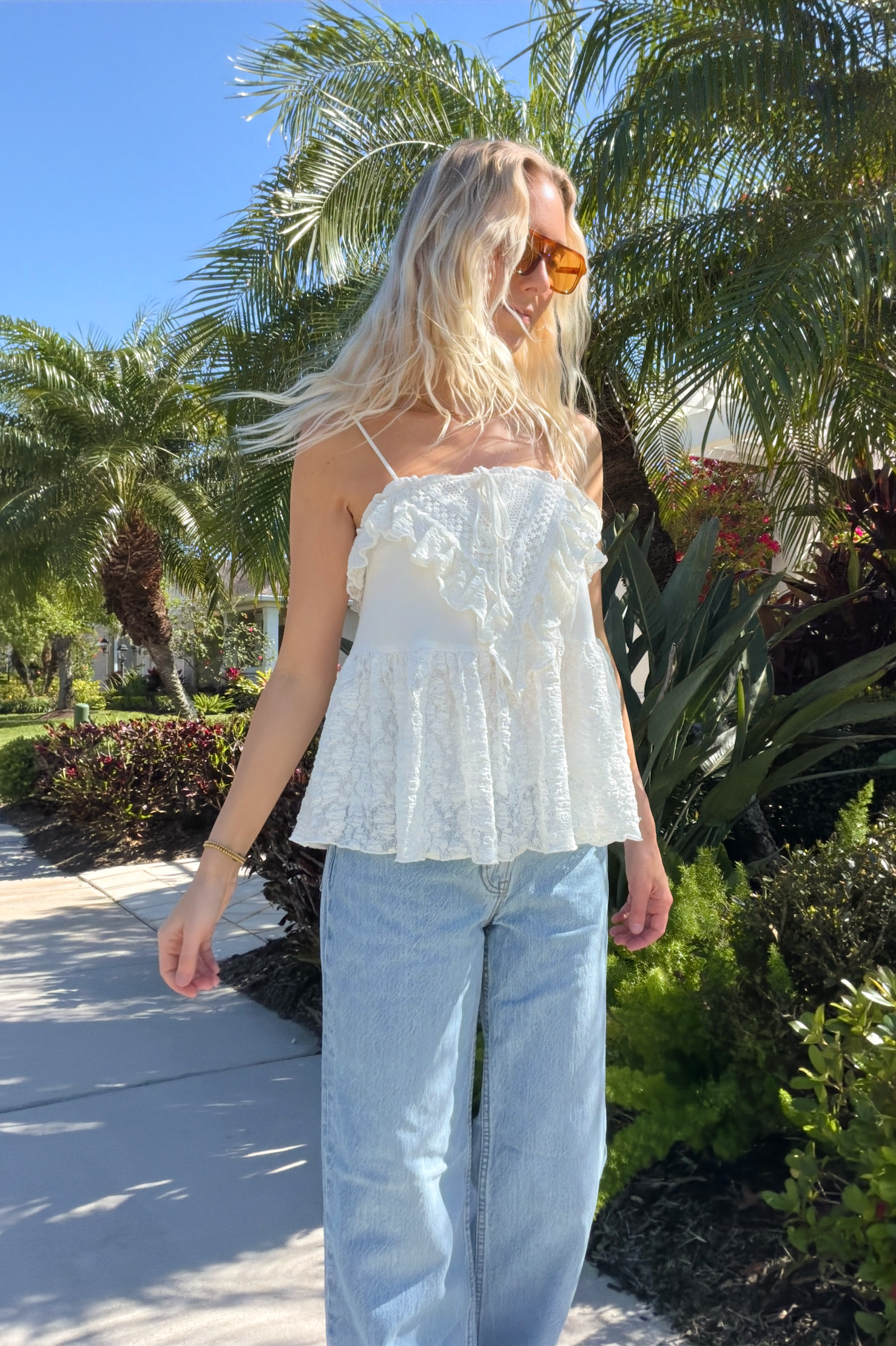 Lace Babydoll Cami Sleeveless Top