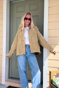 Light Brown Swing Denim Jacket