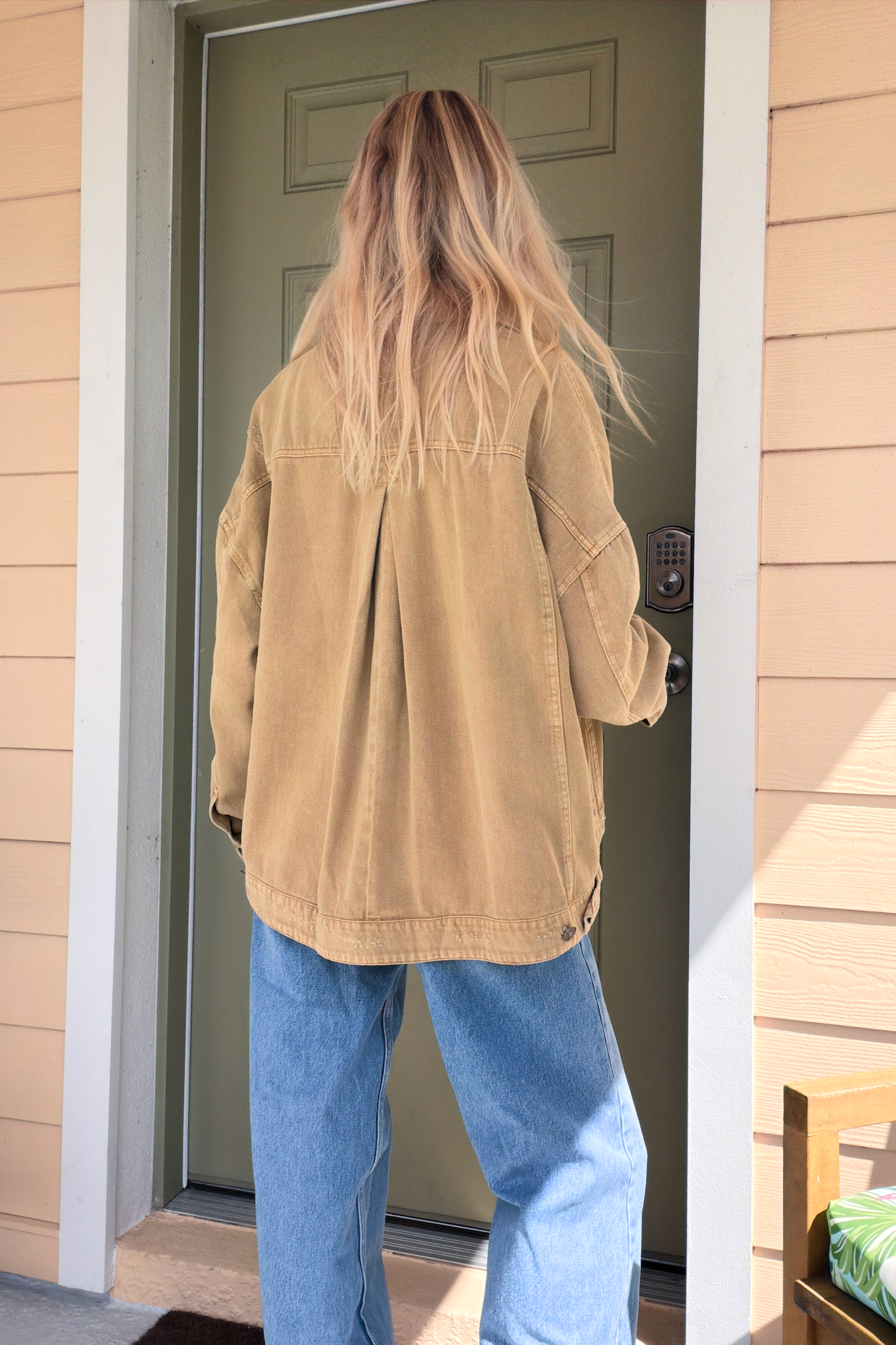 Light Brown Swing Denim Jacket