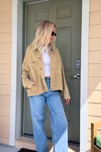 Light Brown Swing Denim Jacket