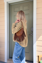 Light Brown Swing Denim Jacket