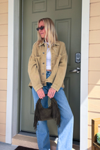 Olive Green Fringe Hobo Bag