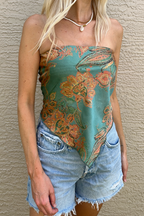 Paisley Satin Bandana Tube Top