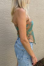 Paisley Satin Bandana Tube Top