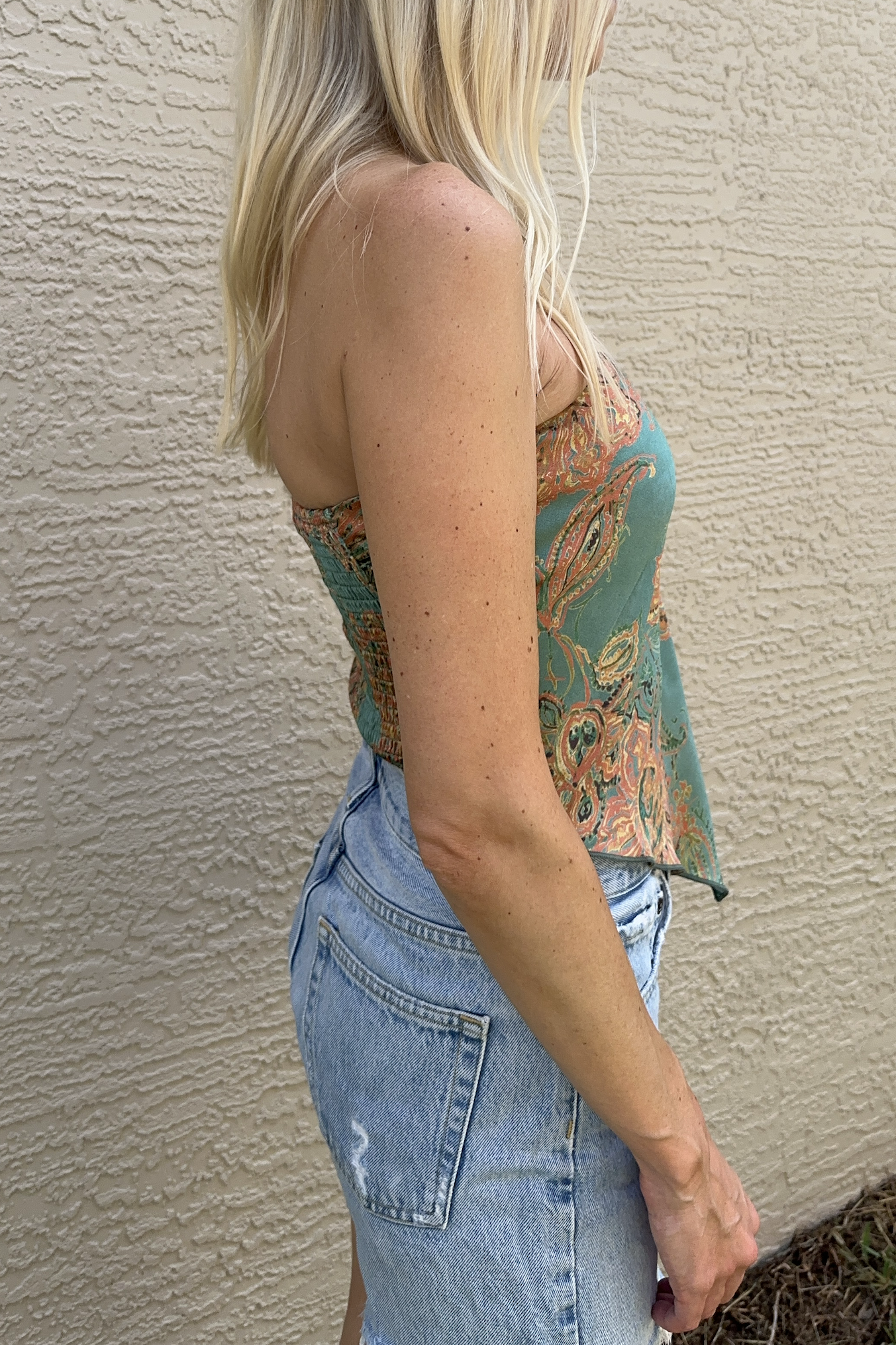 Paisley Satin Bandana Tube Top