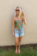 Paisley Satin Bandana Tube Top