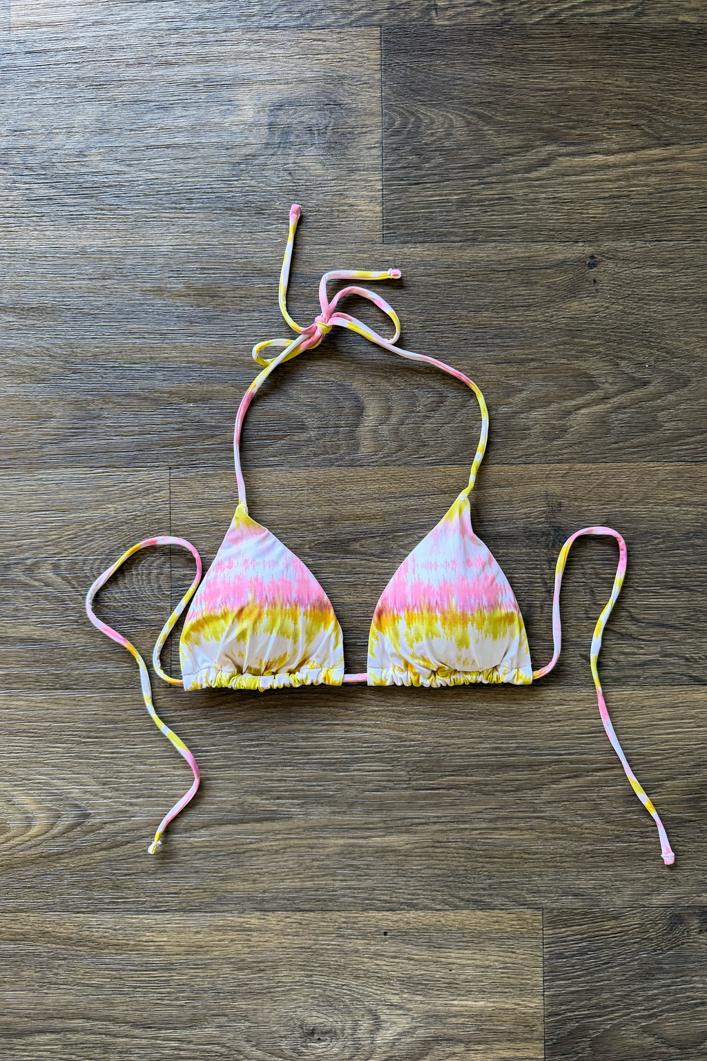 Pink Green Tie Dye Bikini Triangle Top