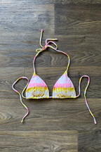 Pink Green Tie Dye Bikini Triangle Top